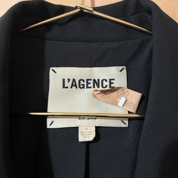 L'Agence | Kenzie Blazer Double Breasted Sculpted Jacket Black Size 8 - Picture 3 of 14